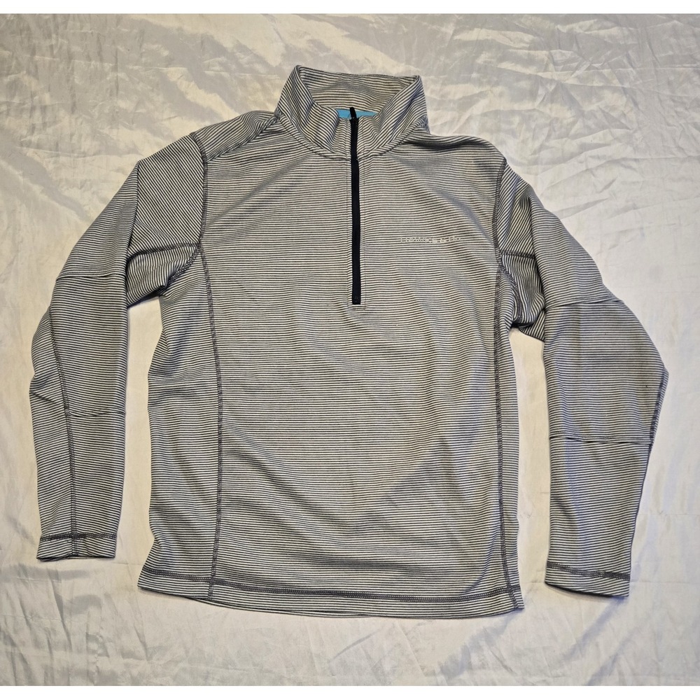Hawke & Co 1/4‎ Zip Performance Striped Mens Small Breathable Lightwt Pullover